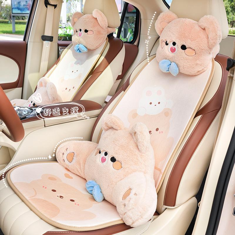 Polštář na krk do auta Roztomilý plyšový kreslený motýlek Medvídek Cestovní opěrka Polštář na krk Polštář pod hlavu Kawaii Příslušenství interiéru auta