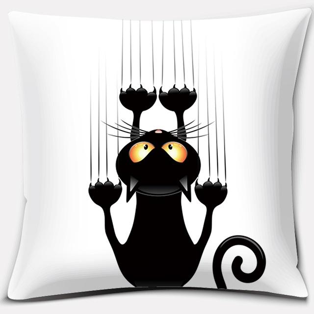 Cartoon Cute Cat Animal Series Printed Pillowcase Decoration Accessories for Holiday Party Living Room Bedroom Home Decor