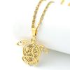 Grüne Meeresschildkröte Hibiskusblüte Kette Für Frauen Männer Edelstahl Silberfarbe Honu Meeresurlaub Boho Hawaiianische Halskette Schmuck