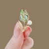 Shiny Tulip Crystal Zircon Flower Pearl Brooch For Women Rhinestone Corsage Pins Party Jewelry Gift