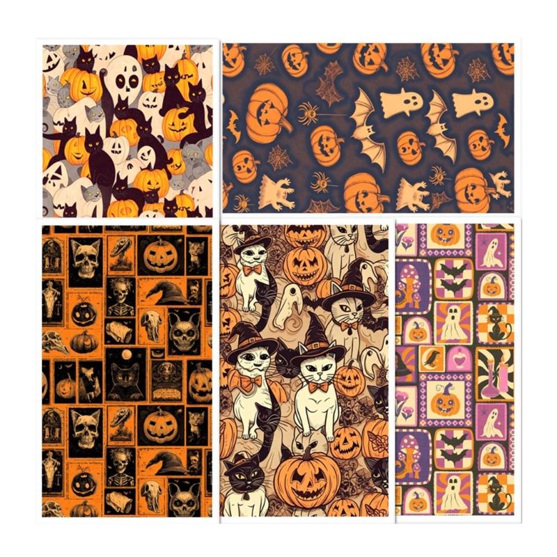20 Pcs Clay Water Transfer Sticker Set Colorful Halloween Patterned Sticker For Pottery Fridge Art And Home Decoration