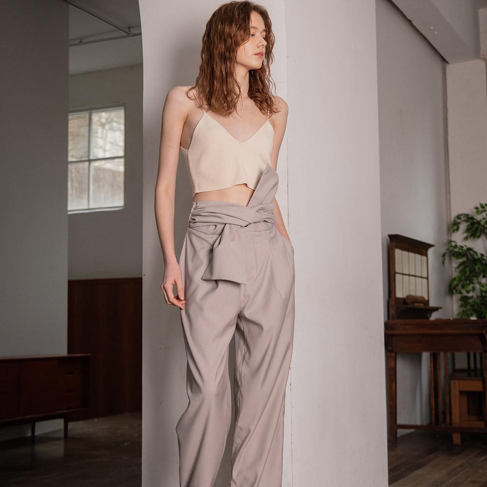 Waiwaiaiem Yy_Big Ribbon High-Waist Pants