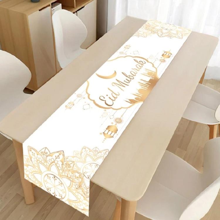 Eid Mubaraks Tablecloth Islamic Muslims Party Supplies Handmade Table Runner Table