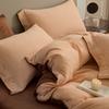 Sleep Grid Full Cotton Bubble Double Layer Yarn with Milk Velvet Four Piece Set