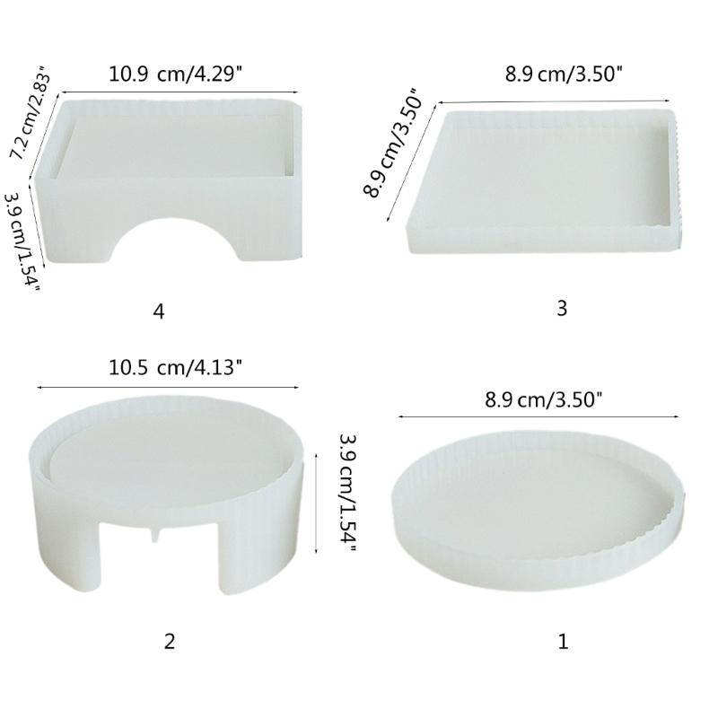 Stampo per colata in silicone versatile Stampo in resina epossidica Stampo per sottobicchieri versatile rotondo/quadrato/rettangolare Strumento per la creazione di gioielli