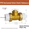 Copper Horizontal Bathroom Double Backflow One-Way Check Valve, Household Water Pipe Fittings, Non-Return Valve, 4/6 inch (DN20/25).