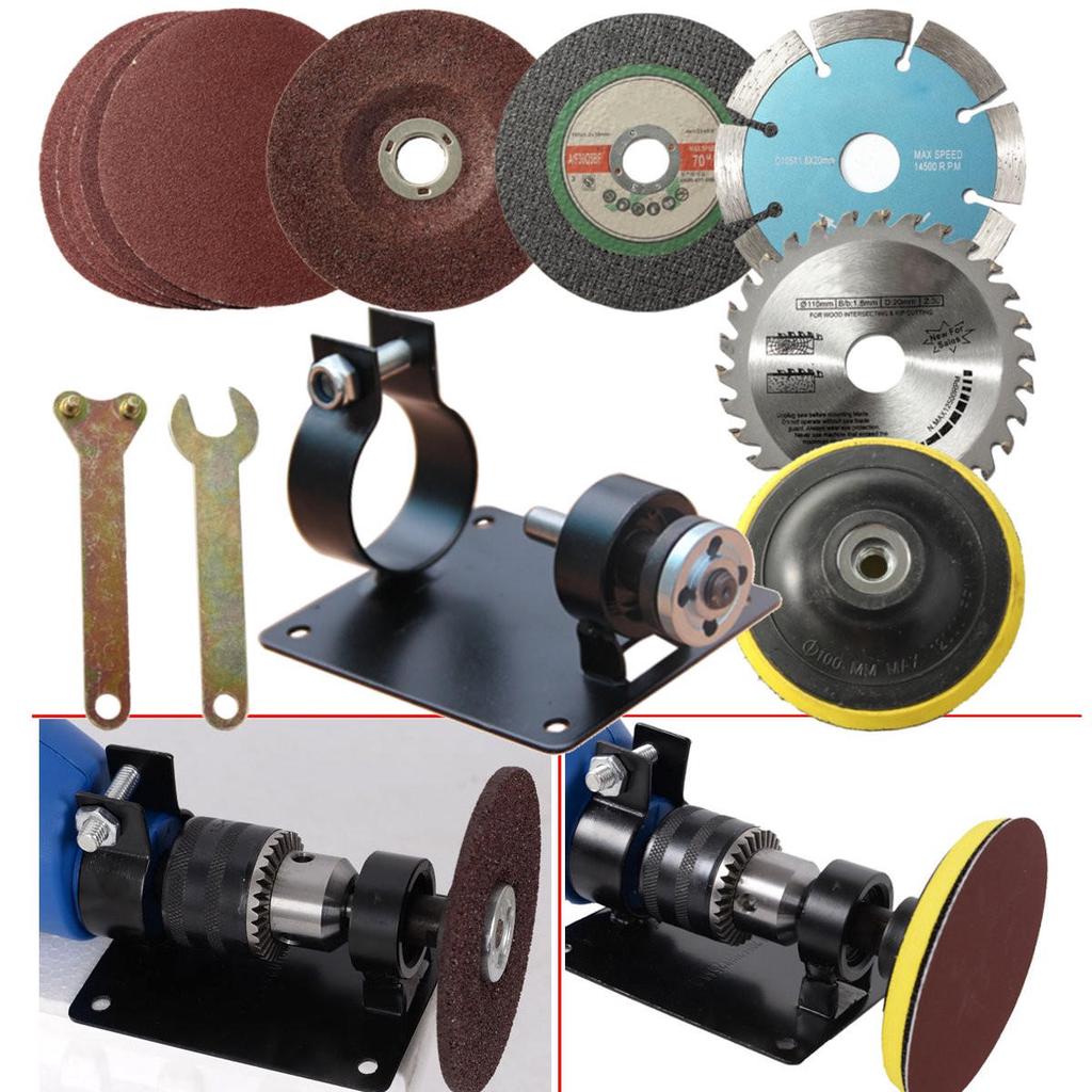 Mashem 10mm Electric Drill Cutting Seat Stand Hand Drill Holder with 2 Wrenches for Cutting Polishing Grinding