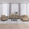 Vidaxl 3-Cz. Living Room Set with Cushions, Cappuccino, Eco-Leather