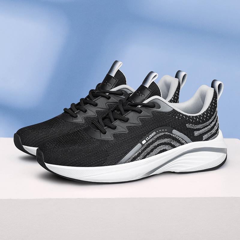 CLOHOO Men's Trendy Knitted Breathable Lightweight Comfy Sneakers For Running Jogging Wear-resistant Non-Slip Casual Sport Shoes