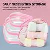 Plastic Clear Hard Shell Zipper Case Heart Waterproof Toy Storage Organizer Bins Stackable Portable Cosmetic Bag