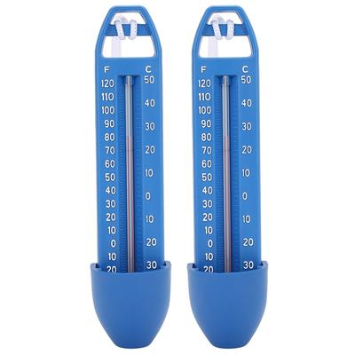 2Pcs 16.5x3.7cm Floating Swimming Pool Thermometer for Swimming Pool SPA Sauna Hot Spring