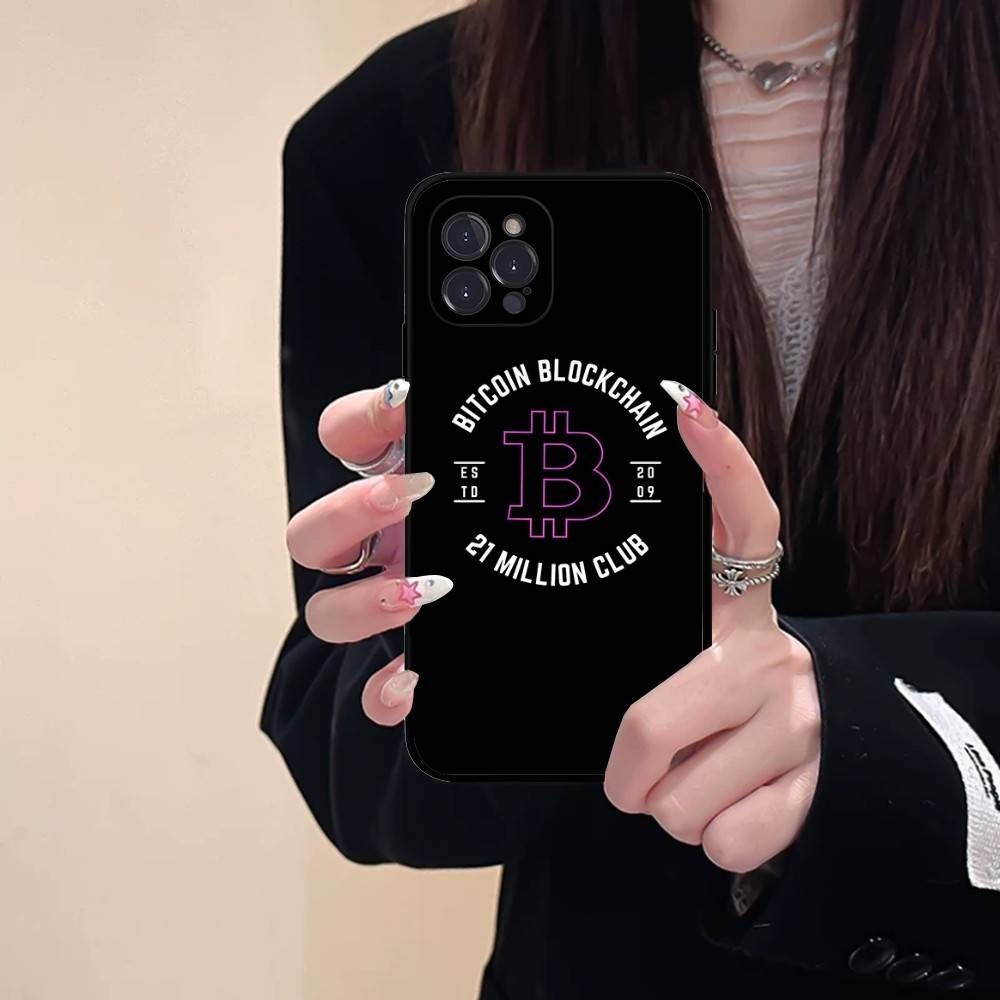 Bitcoin Phone Case For IPhone 17 16 15 14 13 12 11 Pro Max Plus Mini Silicone Black Cover