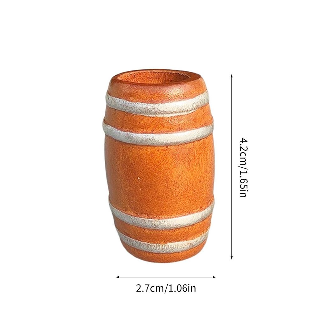 Pack of 6 Mini Beer Barrels for Dollhouses Decors and Beer Themed Scene Natural Wood