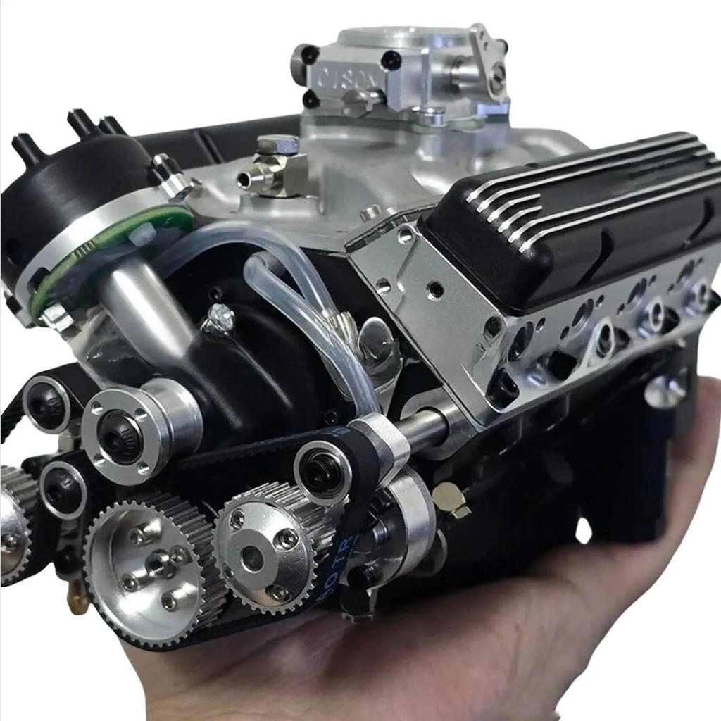 V8 Motor Kiti Benzinli - Benzinli V8 Küçük Blok Motor Model Kitleri Çalışan Mini V8 Motor Kitleri 4 Zamanlı 44cc Su Soğutmalı