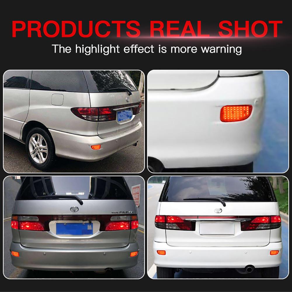 2Pcs LED Rear Bumper Reflector Light For Toyota Previa Estima Tarago 30 40 Series Rear Signal Fog Lamp