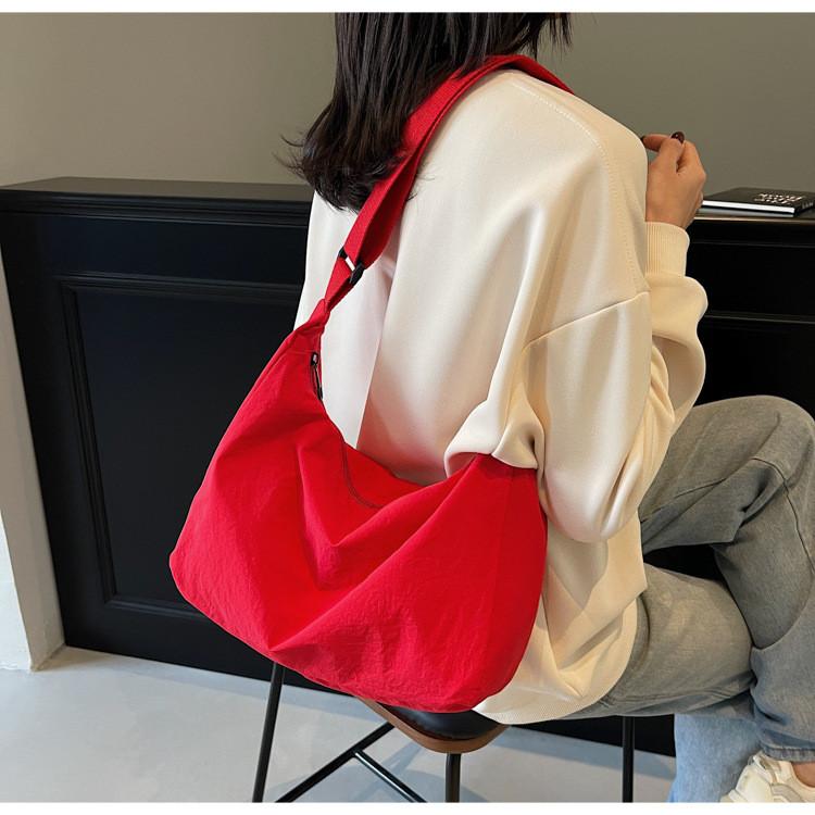 Nylon Sling Bag For Women And Girls With Large Capacity And Zipper Closure For Daily Use