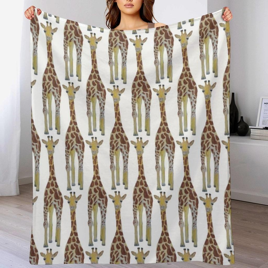 HandPainted Pretty Authentic Giraffe Throw Blanket Mens Soft Warm Throw Blanket for Couch