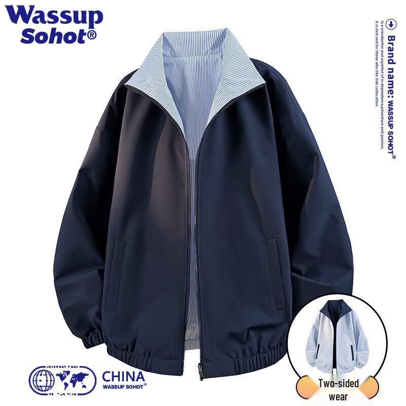 Wassup Sohot Men's Reversible Stand-up Collar Jacket