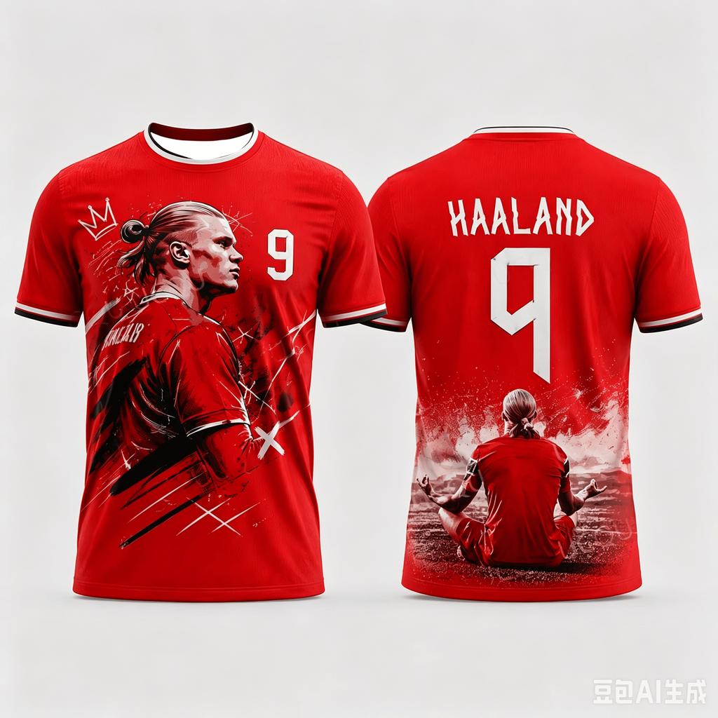 Norvegia # Haaland N.9 # Maglietta Traspirante Asciugatura Rapida Sport Outdoor e Tempo Libero T-shirt a Maniche Corte da Uomo e Donna