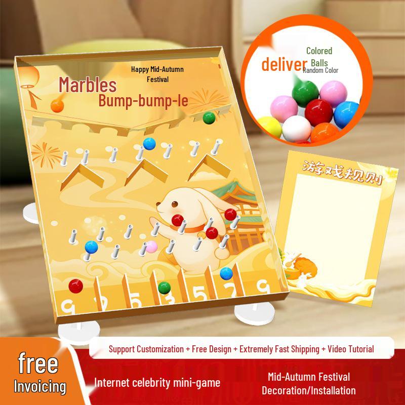 

Mid-Autumn Festival Marble Bumper Car Game Display and Team Building Prop Roller Maze Game - 2 Players