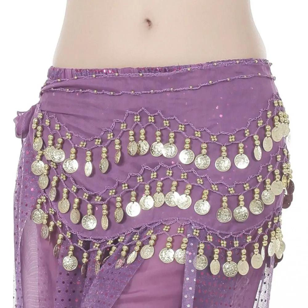 Thaïlande/Inde/Danseuse Arabe Jupe à Sequins et Franges Femmes Sexy Danse du Ventre Foulard de Hanche Ceinture Enroulable Jupe de Danseuse Costumes de Spectacle Féminins