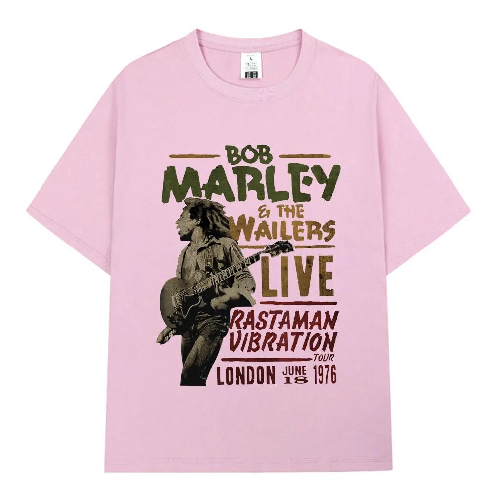 2025 New Reggae Bob Marley Bob Marley WailersT T-shirt Men's Fashion Vintage T-shirt 100% Cotton Oversized Short Sleeve T-shirt