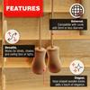 Amazing Drapery Hardware 6 Natural Stained Wood Cord Tassels in Vase Shape for Wood Blind and Roman Shade Pull Cords - Rustic Window Treatment