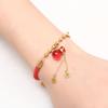 Charming Gourd Coin Purse & 18K Rose-Gold-Plated Copper Coin Bracelet with Red Rope - Birthday Gift for Women