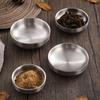 Commercial Gold Round Korean-Style Stainless Steel Sauce Dish for BBQ and Seasoning