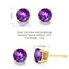 FANCIME Natürliche Amethyst-Ohrringe für K14 Einzeln Natürlich Für Beide Geschenkverpackung Inklusive Damen, Gold, 6mm, Stein, 1,47ct, Ohren, Amulett, Muttertag,