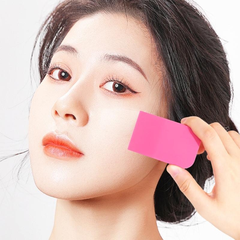 Flat Edge Silicone Makeup Brush Gentle Streakless Coverage Nonabsorbent Quick Wash Long Lasting Beauty Essential
