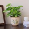 Retro Blue & White Distressed Ceramic Succulent Pot – Simple Decorative Vase for Green Plants & Flowers