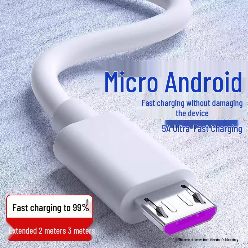 3m 5A Fast Charging Cable for Android - Compatible with Huawei, Vivo, Oppo, Xiaomi, Meizu