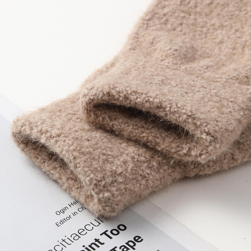 Winddichte Winter-Fleece-Radhandschuhe: Dicke, warme und stilvolle gestrickte Fingerhandschuhe für den Außenbereich