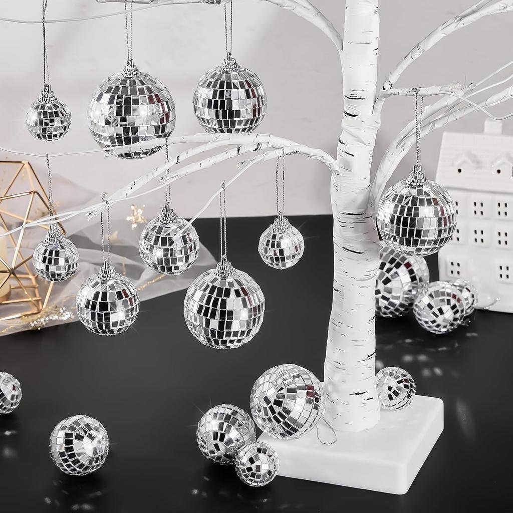 3-24Pcs Mirror Disco Ball Christmas Ball Ornament Set Xmas Tree Hanging Pendant Merry Christmas Decoration for Home New Year Gif