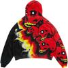 Amerikan Punk Kurukafa 3D Baskılı Kısa Kapüşonlu Sweatshirt Bol Kesim Erkek Kadın Sokak Giyimi