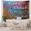 Colorful Mental Health Tapestry,Hip Hop Disco Graffiti Rainbow Wall Hanging,Inspirational Wall Blanket Decor for Counseling