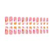 French Style Gradient Press-On Nails With Crushed Glitter Rhinestones Long Wearable Artificial Nail Tips