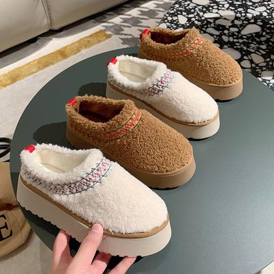 Neue Plüsch-verdickte warme Baumwollschuhe Herbst und Winter lässig vielseitig dicke Sohlen erhöhend leichte Damenschuhe