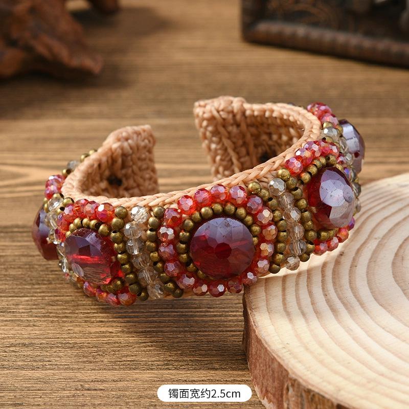 Heavy industry woven natural stone bracelet Bohemian retro exotic female personality Tibetan bracelet accessories