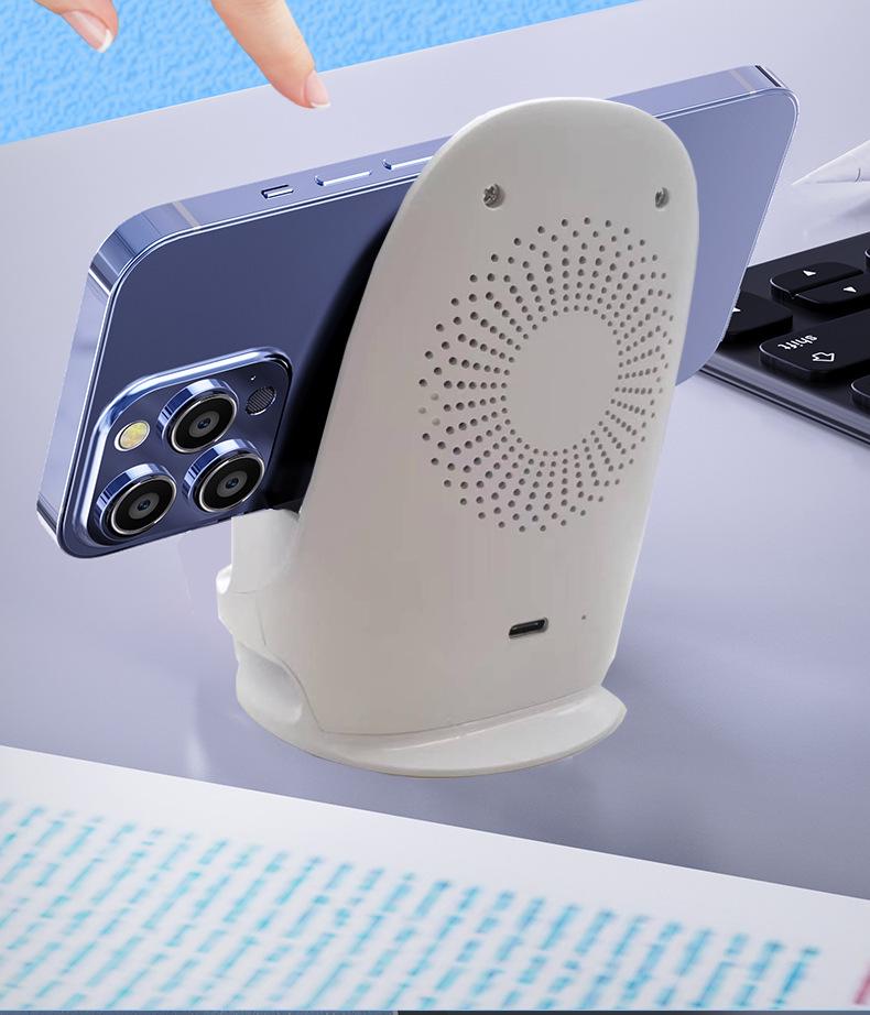 Creative Wireless Charging Phone Stand for Apple, Huawei, and Android - Desktop Bedside