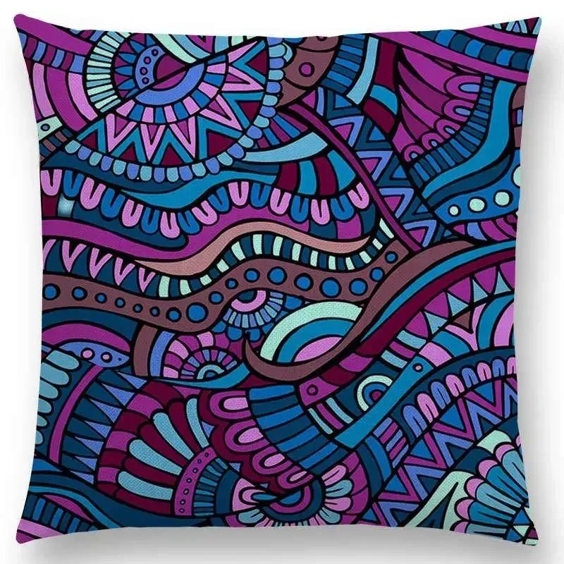 Home Decor Colorful Ethnic Pattern Decorative Pillow Covers Pattern Cushion Cover Suitable For Sofa Bedroom Car Pillow Cover