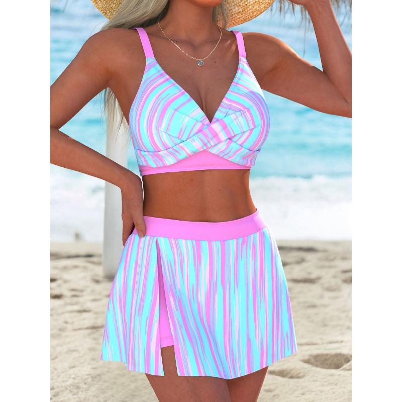 Overseas Warehouse New Women's V-neck Split Swimsuit Sexy Tight Bikini Swimsuit Women
