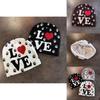 Love Letter Pattern Knitted Winter Beanie Hat For Women And Men Warmth