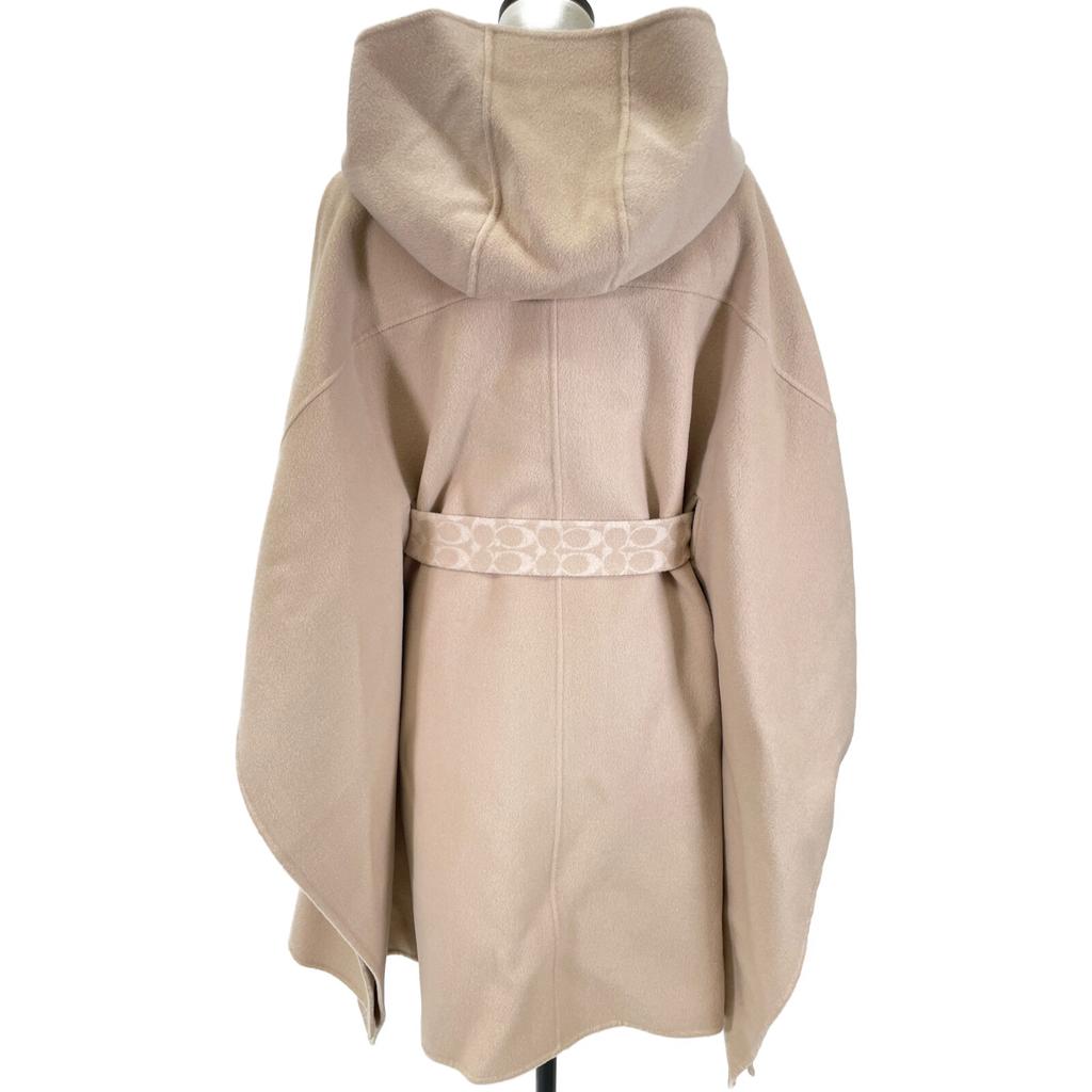 Coach 11003658 Beige Wool X Cashmere Signature Lining Belted Cape Coat Coat XS/S beigeUsed