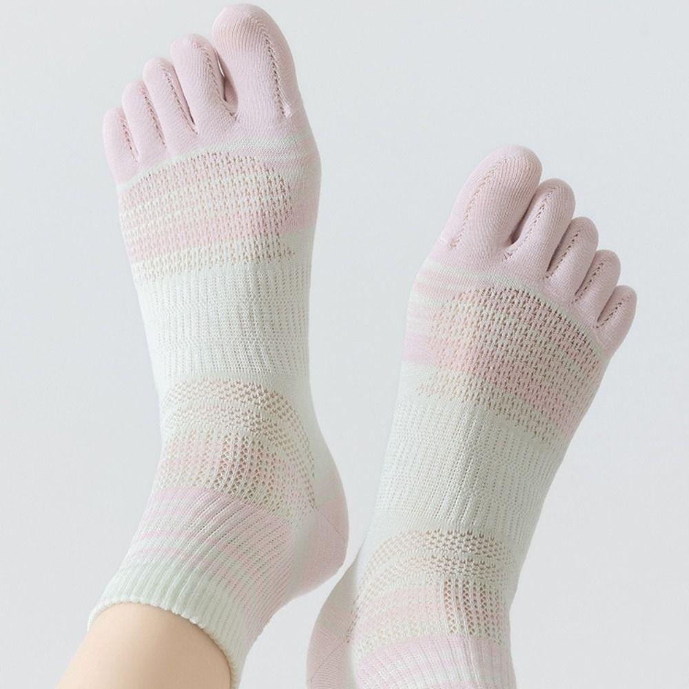 Breathable Mid-calf Socks Cotton Split Toe Socks Patchwork Five Toe Tube Socks  Summer
