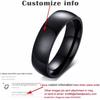 Vnox Free Engraving Personalized Name Ring for Women Men 6mm Stainless Steel Wedding Band Classic Alliance