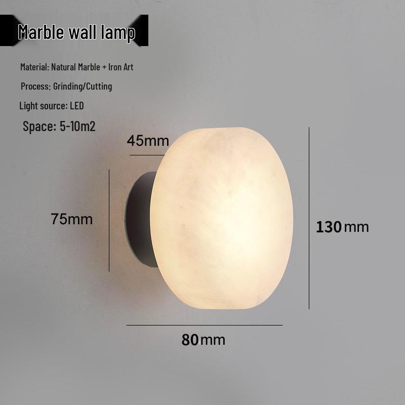 Mid-Century Modern Spanish Alabaster Wall Lamp: Nordic Style for Living Room or Bedroom