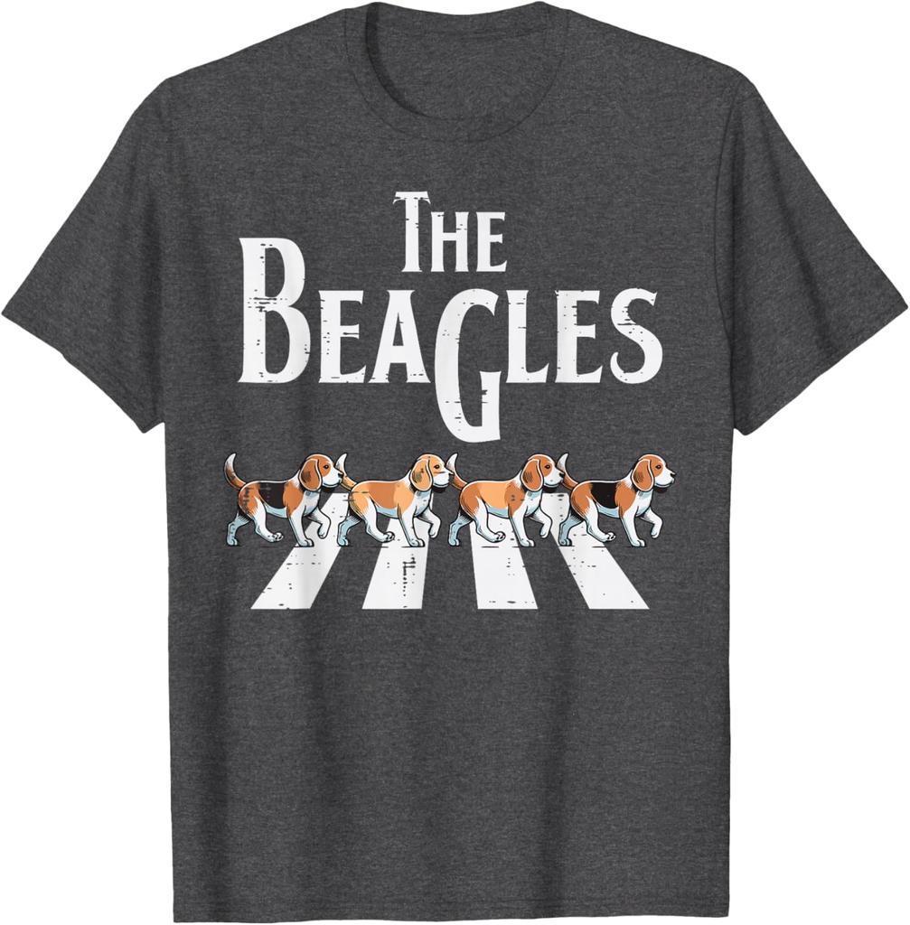 The Beagles Parody Abbey Road Walking Dogs Graphic Tee Casual Cotton TShirt for Men Women