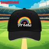 Pride Duhové Srdce Logo Baseballová Čepice Unisex Polyester Nastavitelná Ležérní Venkovní Zakřivený Kšilt Táta Klobouk